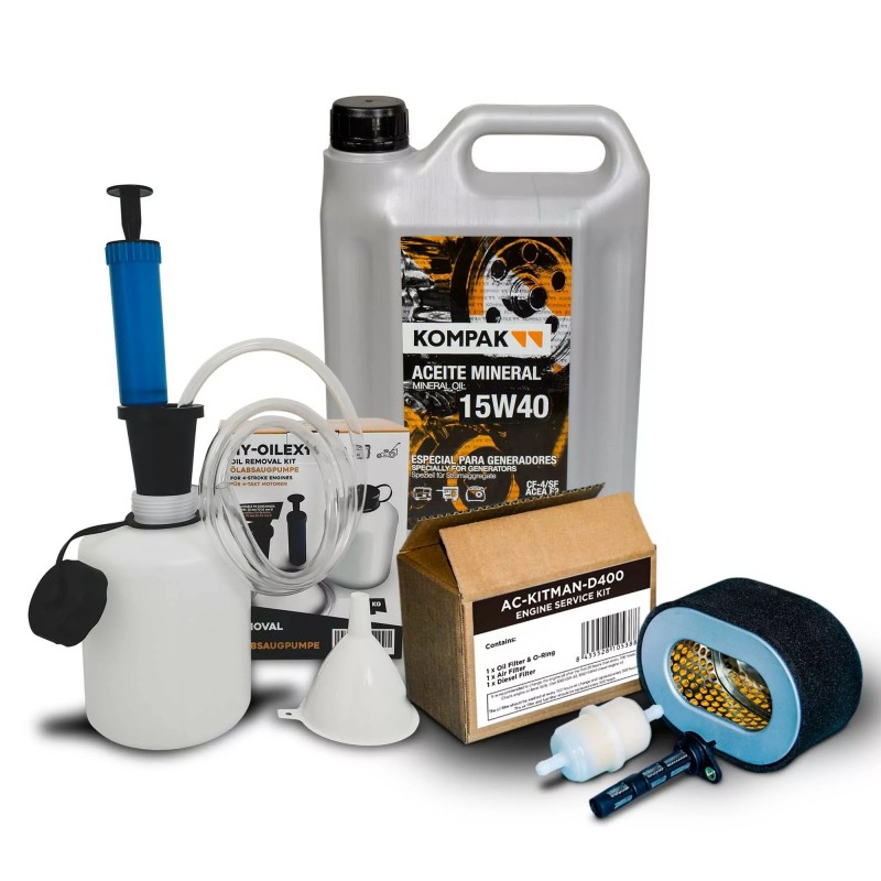 Kit d'entretien complet Groupe électrogène Diesel Kompak, ITC Power, Black&Decker, Hyundai AC-KITMAN-DIESEL3