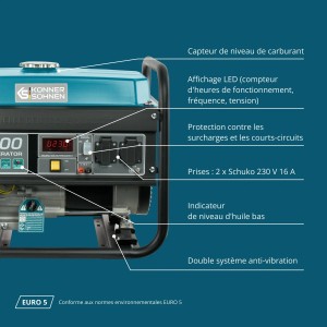 Konner & Sohnen Groupe électrogène 3000W essence KS3000