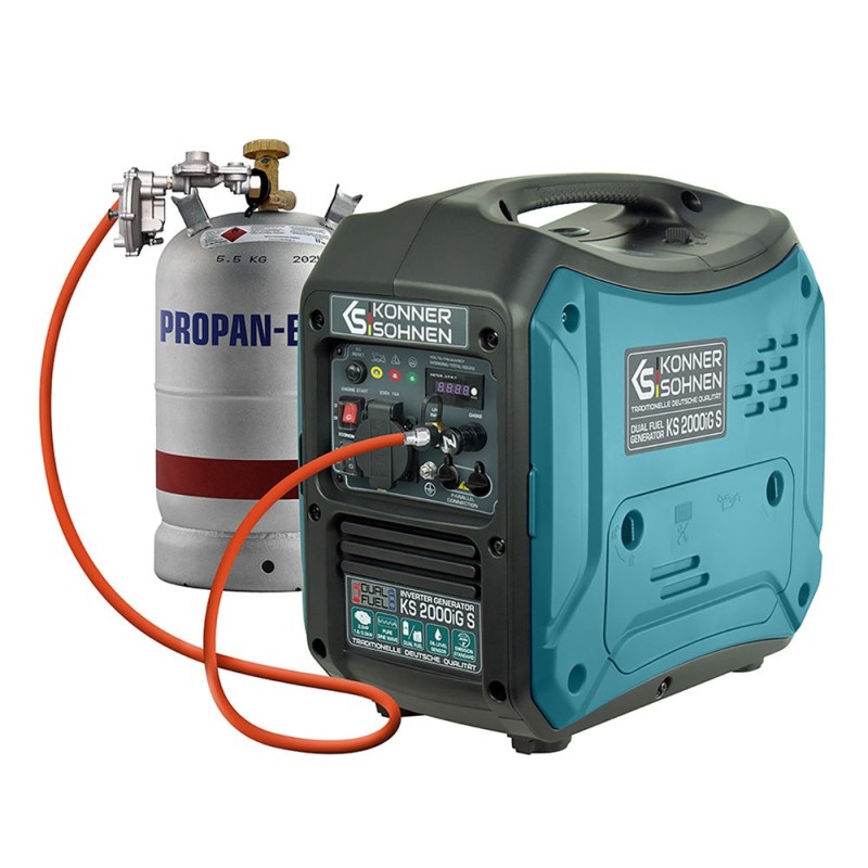 Konner & Sohnen Groupe électrogène Inverter 2000W essence/gaz silencieux KS2000iGS