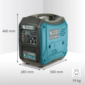 Konner & Sohnen Groupe électrogène Inverter 2000W essence/gaz silencieux KS2000iGS