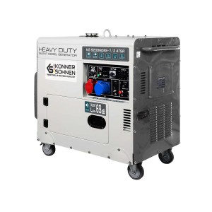 Konner & Sohnen Groupe électrogène diesel 7500W 230V/400V silencieux AVR compatible ATS KS9200HDES-1/3 ATSR