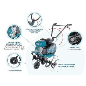 Konner & Sohnen Motoculteur thermique 212cc 80cm KS 7HP-850A