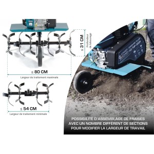 Konner & Sohnen Motoculteur thermique 212cc 80cm KS 7HP-850A