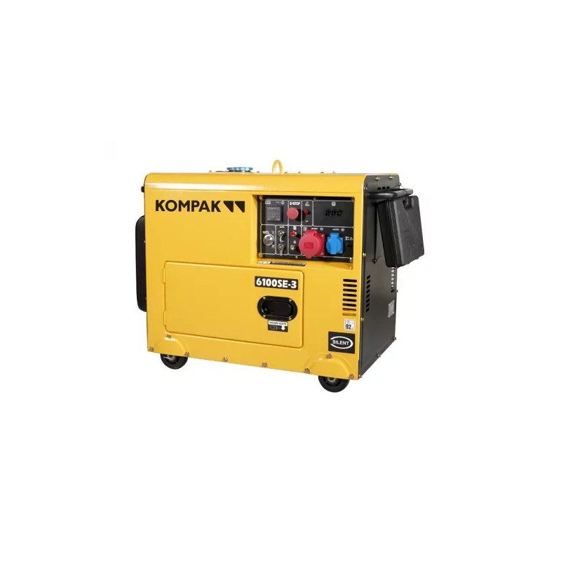 Groupe électrogène diesel insonorisé 5500W Monophasé et triphasé Kompak NT-6100SE-3